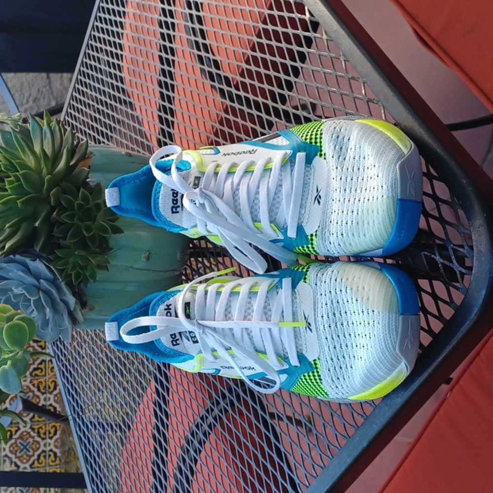 Reebok Nano Court White and Blue Sneakers with Digital lime Accents size 8 - Picture 4 of 10